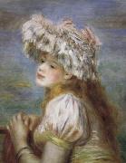 Pierre Renoir Young Girl in a Lace Hat china oil painting artist